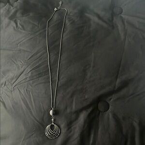 Charming Charlie Silver Spiral Pendant Necklace